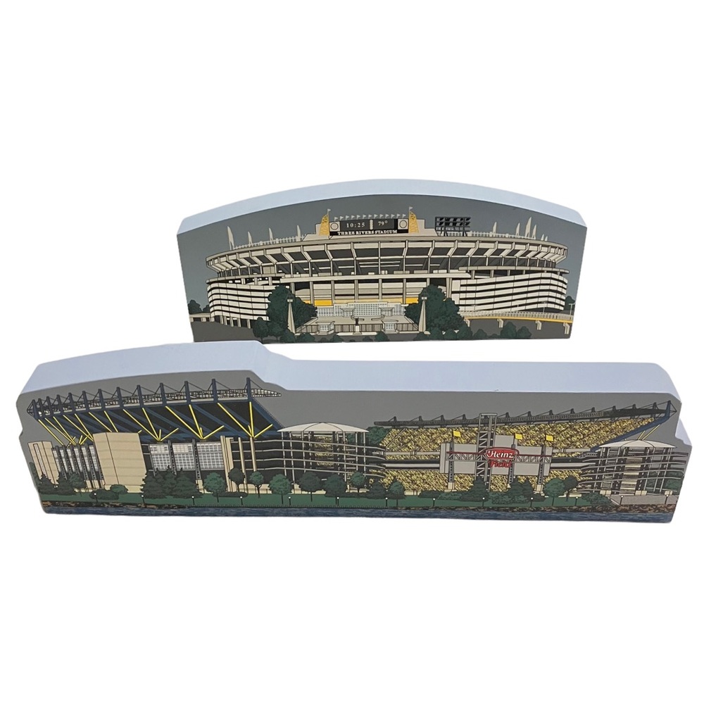 Pittsburgh Hometowne Collectibles Three Rivers Stadium & Heinz Field Wooden Art